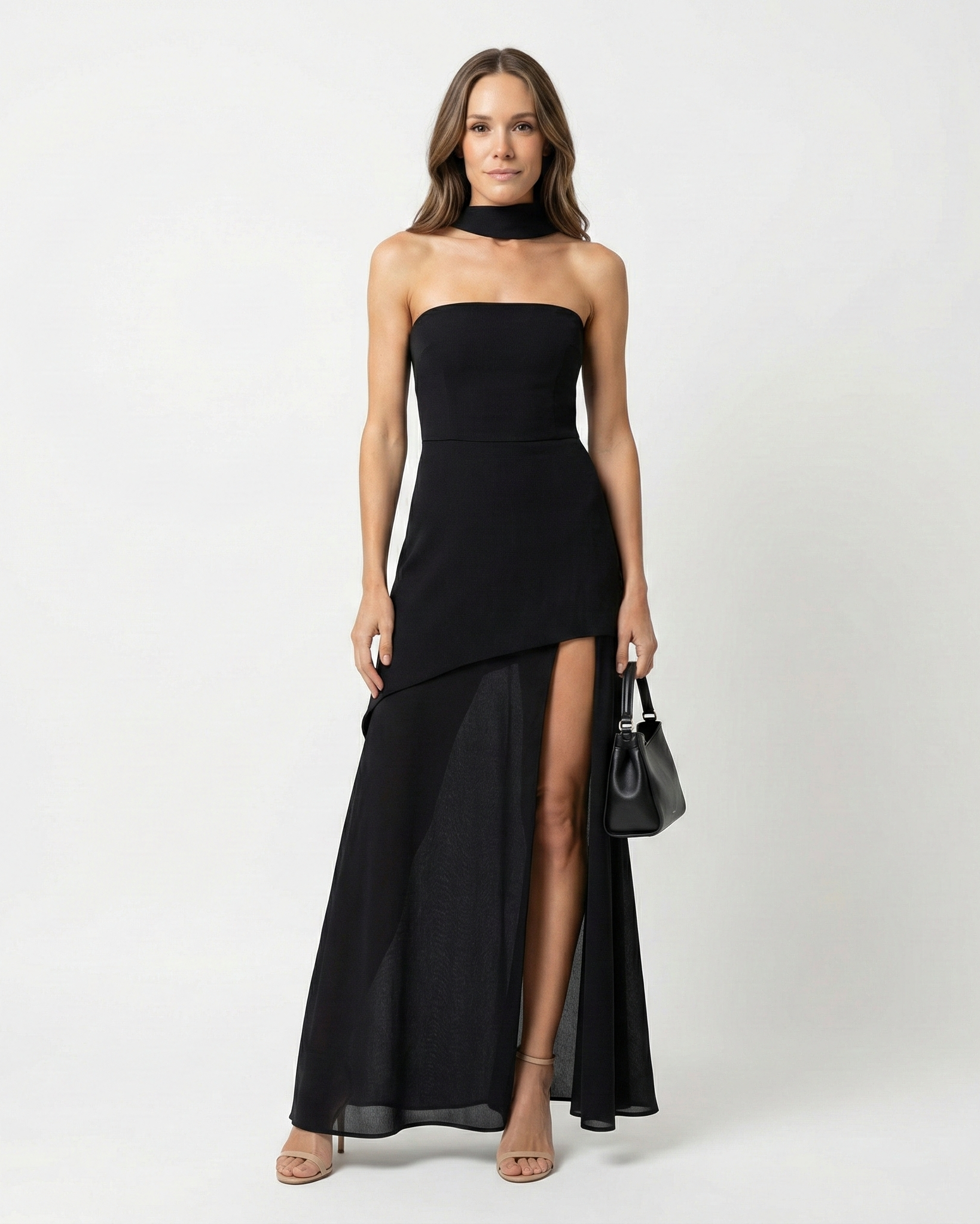 elora maxi dress Elora Sleeveless V-Neck Ruffle Lace Maxi Dress