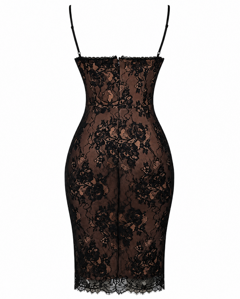 Abito midi ISABELLA con bordo smerlato