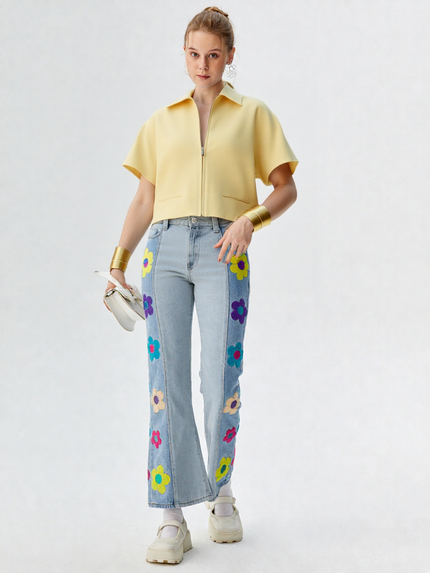 Reina Cropped Zipped Top