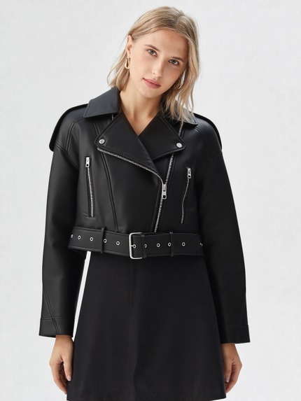 Luna Leather Cropped Jacket