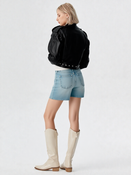 Luna Leather Cropped Jacket