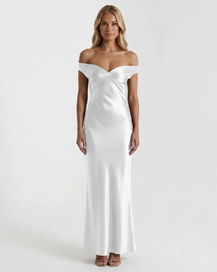 AURELIA OFF-SHOULDER GOWN White / S Millie Blue