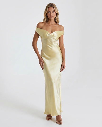 AURELIA OFF-SHOULDER GOWN Yellow / S Millie Blue