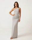 Althea One-Shoulder Maxi Dress Gray Millie Blue