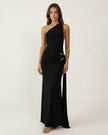 Althea One-Shoulder Maxi Dress Black Millie Blue
