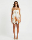 Amara Floral Mini Dress White Millie Blue
