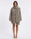 Aspen Scarf Coat Khaki Millie Blue