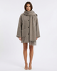 Aspen Scarf Coat Khaki Millie Blue