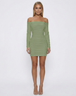 Bella Bodycon Mini Dress Green Millie Blue