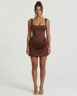 Brianna Mini Dress Brown Millie Blue