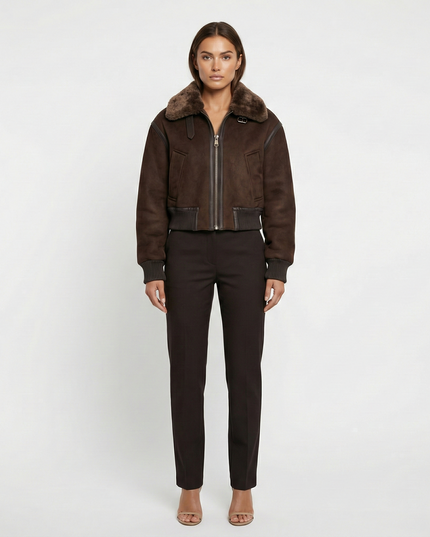 Brooklyn Fur Jacket Brown Millie Blue