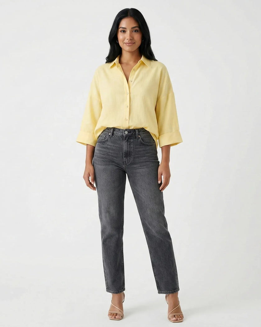 Classy Yellow Blouse Millie Blue