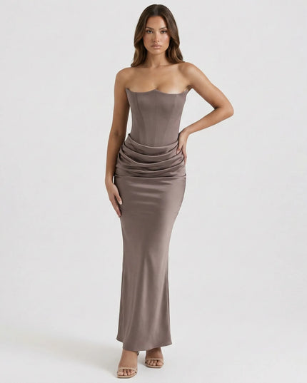 Eva Sleeveless Maxi Dress Gray Millie Blue