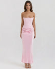 Eva Sleeveless Maxi Dress Pink Millie Blue