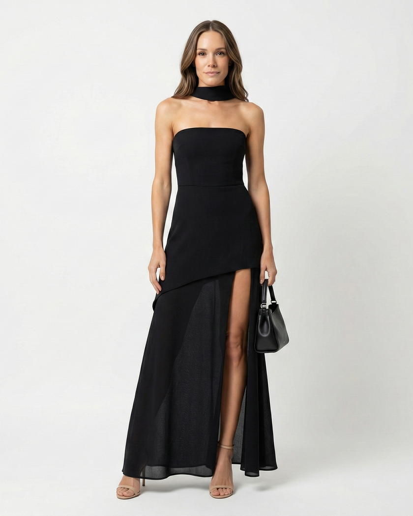 Élora Maxi Dress Black Millie Blue