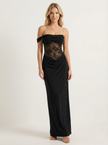 Maison Backless Floor-Length Dress Black Millie Blue