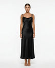 GIA SATIN SLIP DRESS Black Millie Blue