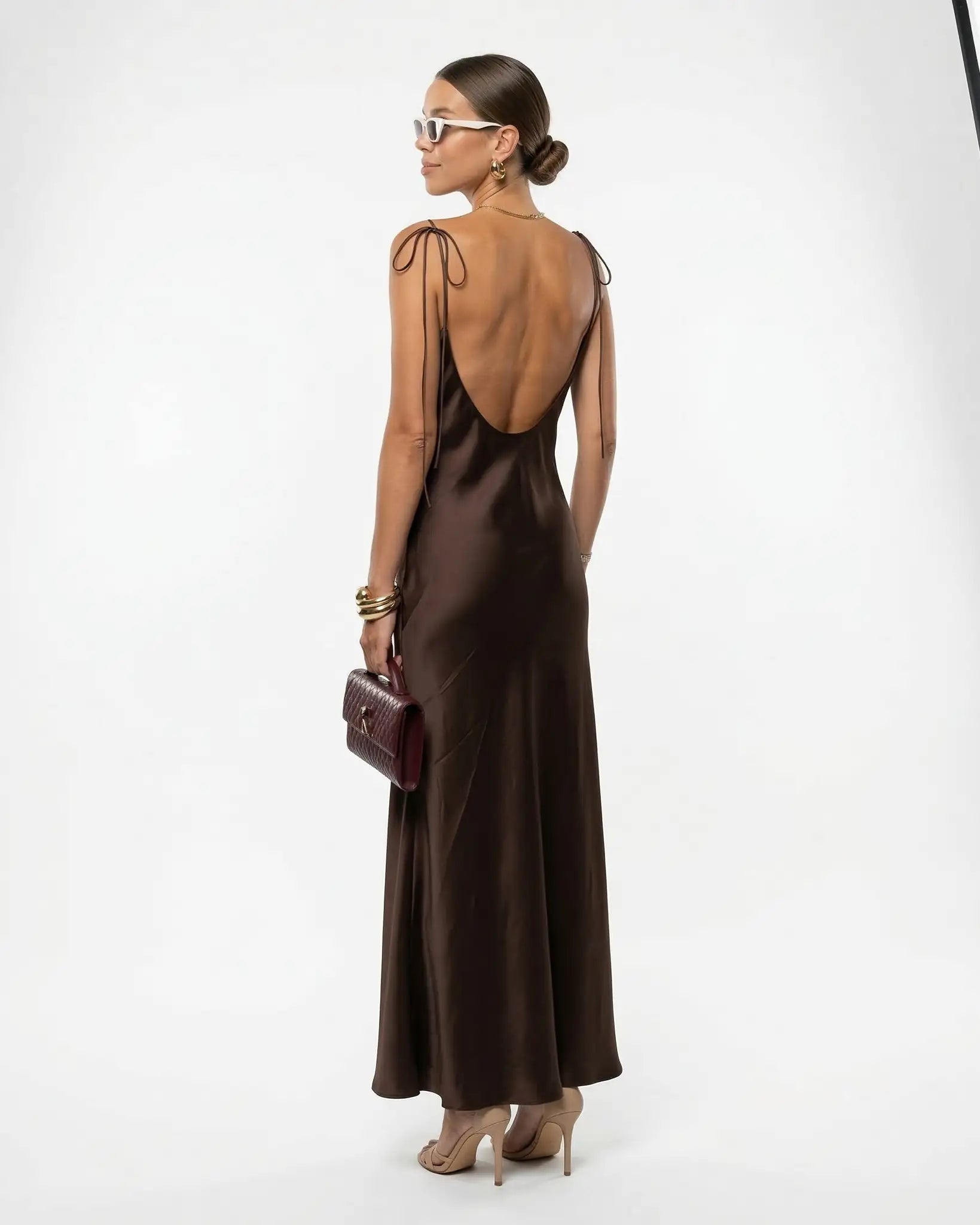 GIA SATIN SLIP DRESS Millie Blue
