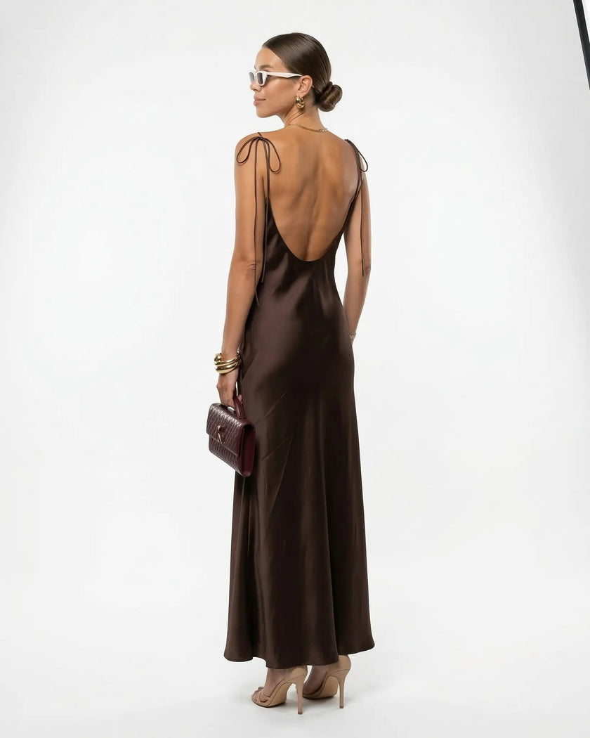 GIA SATIN SLIP DRESS Millie Blue