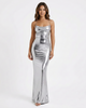 JEWEL BODYCON MAXI DRESS Silver Millie Blue