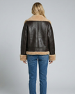 Leather Faux Fur Jacket Millie Blue