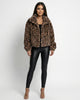 Leopard Luxe Faux Fur Jacket Brown Millie Blue