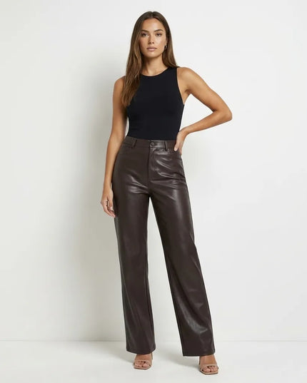 Lyra Leather Pants Brown Millie Blue