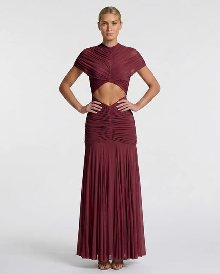 MAYA MAXI DRESS Burgundy / S Millie Blue