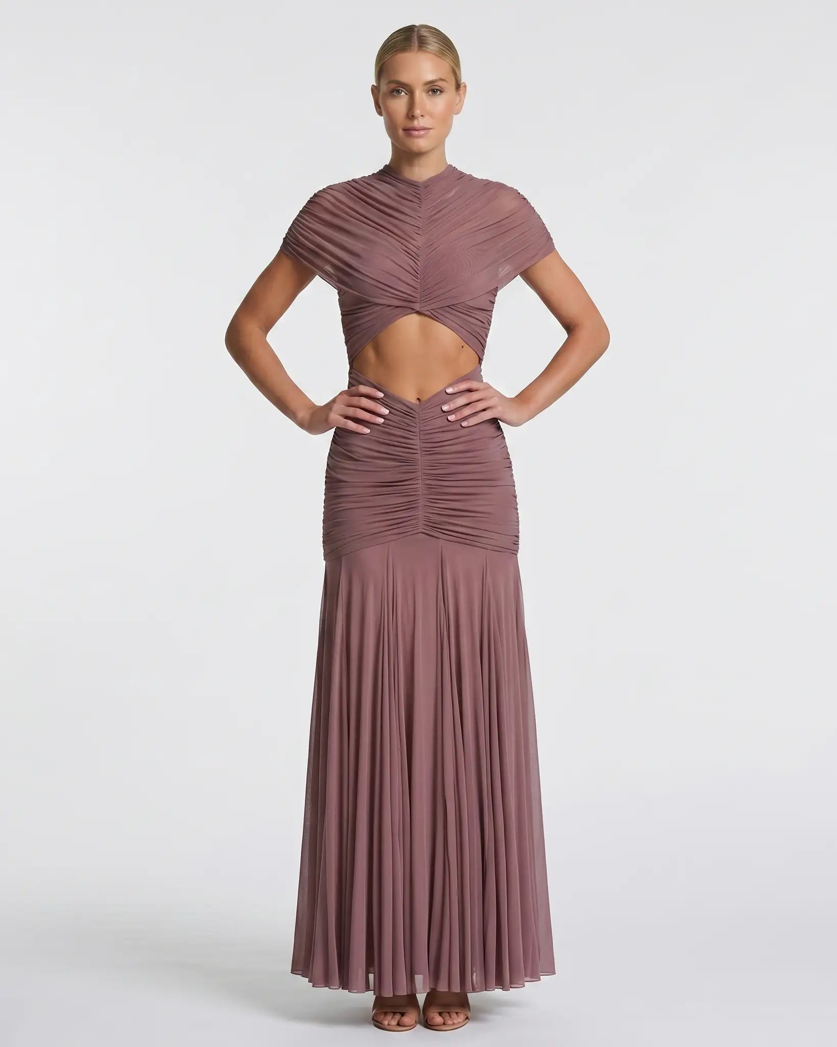 MAYA MAXI DRESS Rose Purple Millie Blue