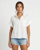 Marin Linen Shirt White Millie Blue