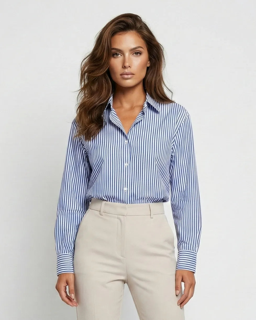 Mariner Striped Blouse Blue Millie Blue