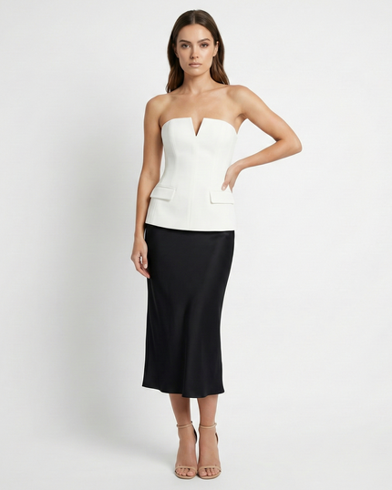 Mia Crop Top Beige Millie Blue