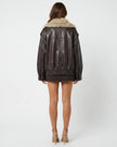 Milan Fur Leather Jacket Millie Blue