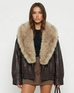 Milan Fur Leather Jacket Millie Blue