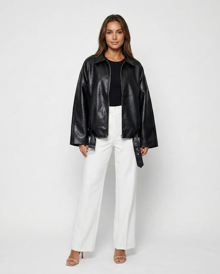 Raven Vintage Leather Jacket Black Millie Blue