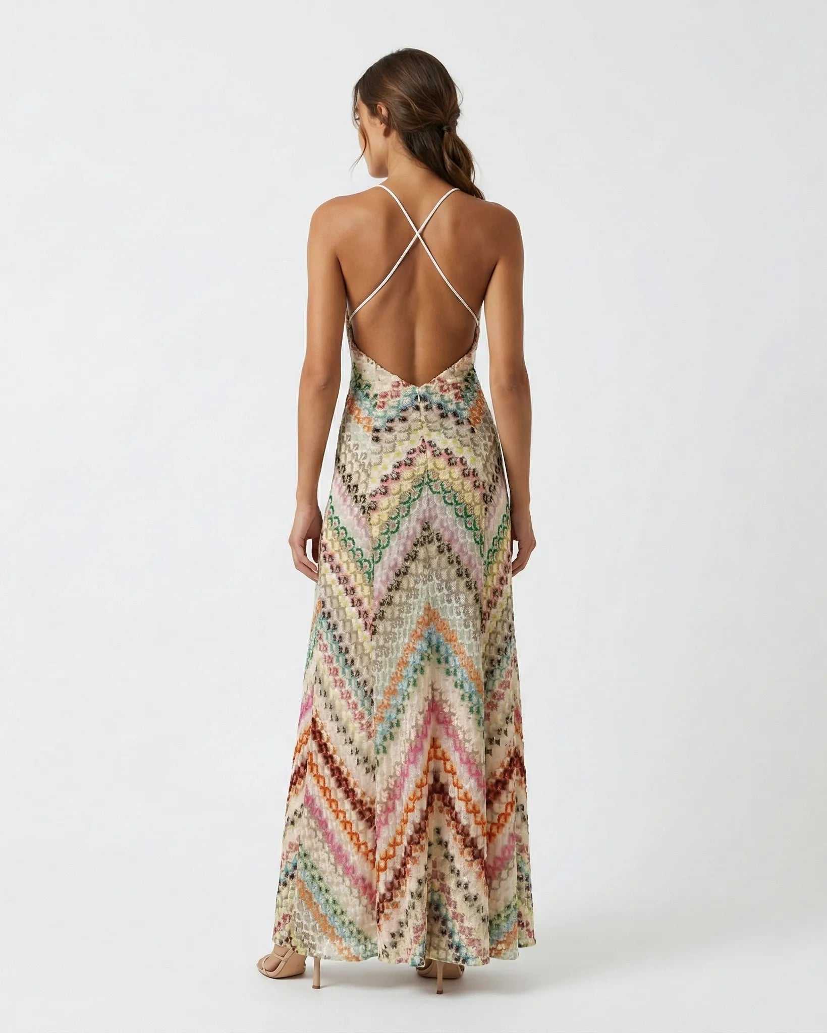 Serena Striped Knit Maxi Dress Millie Blue