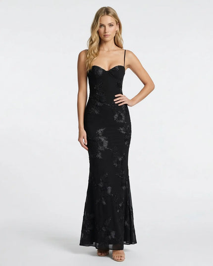 SKYLAR MAXI DRESS Black Millie Blue