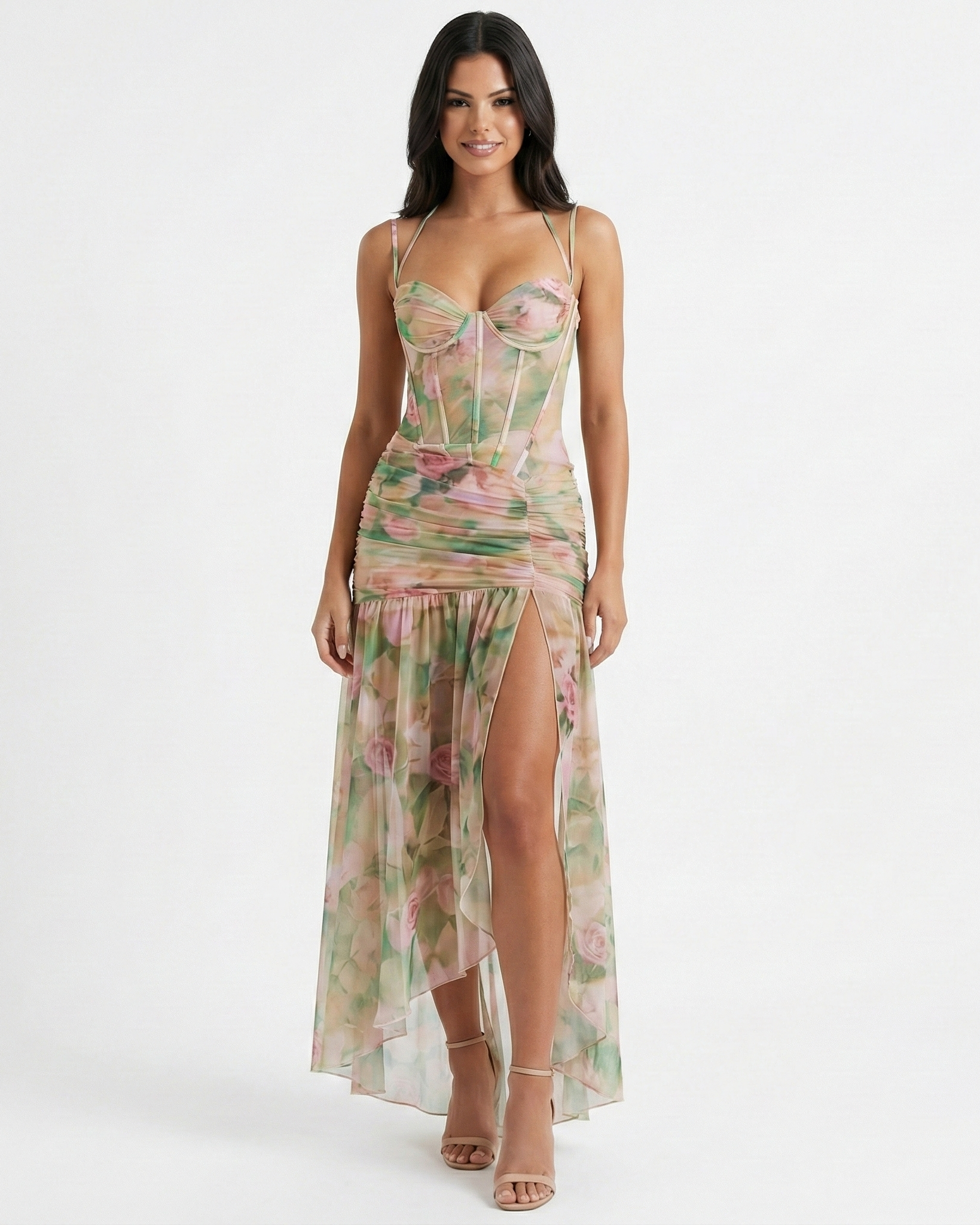 Solene Floral Maxi Dress Floral Millie Blue