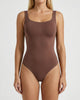 Square Neck Sculpting Bodysuit Brown Millie Blue
