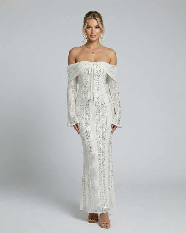 Sunny Maxi Dress White Millie Blue