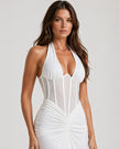 Sydney Halter Corset Maxi Dress  Millie Blue