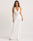 Sydney Halter Corset Maxi Dress White / S Millie Blue