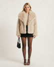 Valencia Fur Jacket Beige Millie Blue