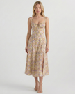 Verae Midi Summer Dress Beige Millie Blue