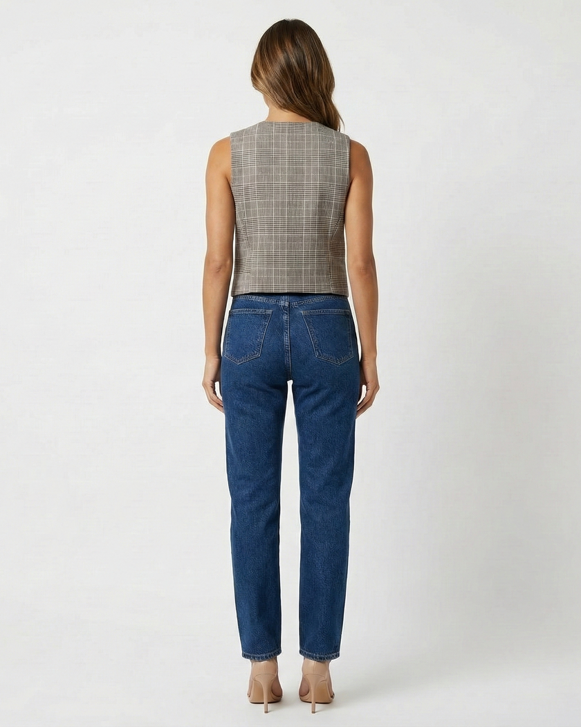 Willow Plaid Vest Millie Blue