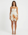 Amara Floral Mini Dress White Millie Blue
