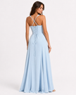 AMELIE LACE - UP MAXI DRESS - Millie Blue