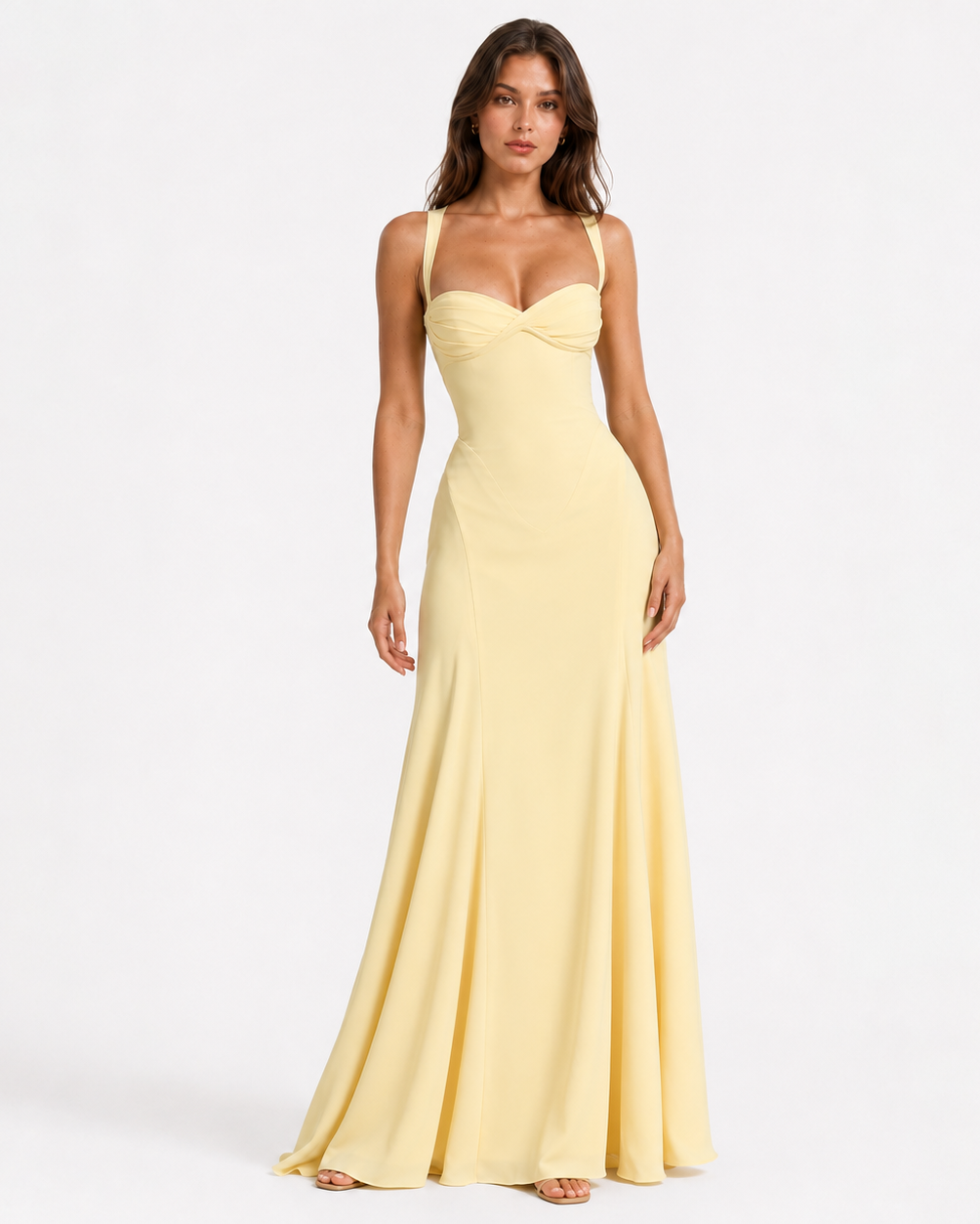 AMELIE LACE - UP MAXI DRESS - Millie Blue