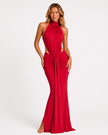 ARIA HIGH-NECK MAXI DRESS Red Millie Blue