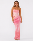 AURA PETAL STRAPLESS MAXI DRESS - Millie Blue